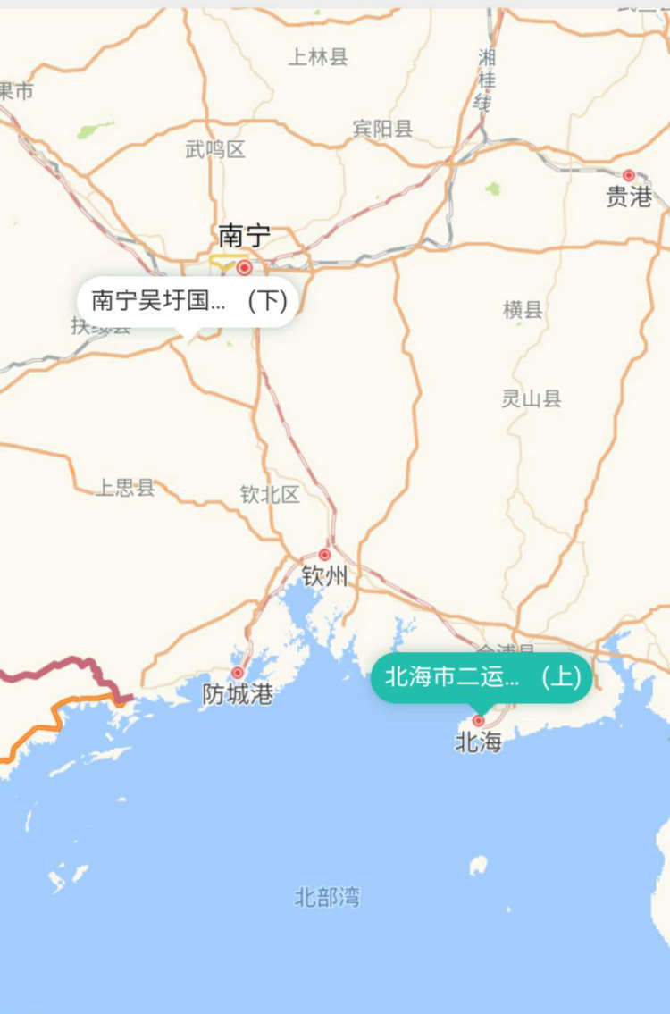 北海至南宁机场大巴路线