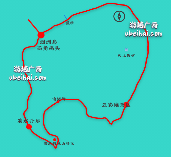 涠洲岛旅游地图