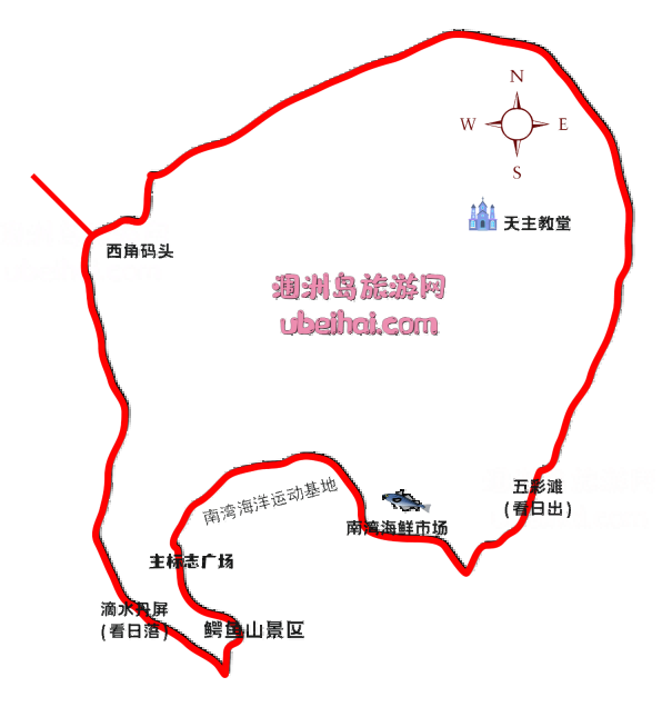 涠洲岛旅游地图