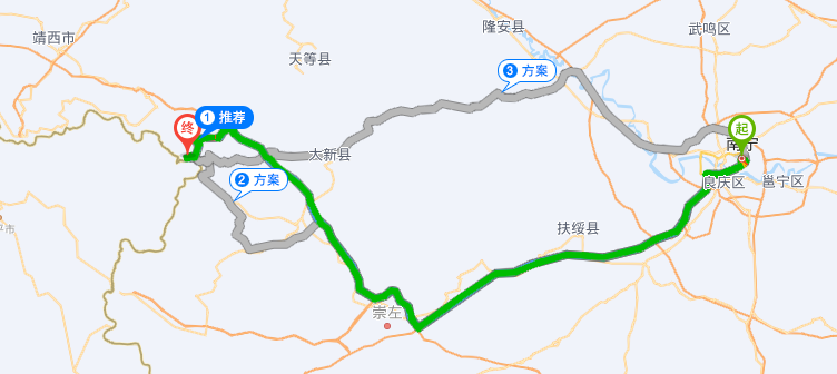 南宁到德天瀑布景区